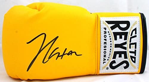 Светът бокс ръкавица Хулио Сезар Чавес-старши-с автограф * Ляво на жълто Клето Рейес-JSA - Боксови ръкавици с автограф