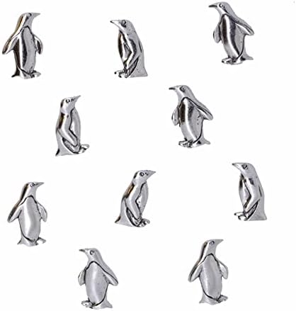 Бутони с изображение на Пингвин - Сребриста украса