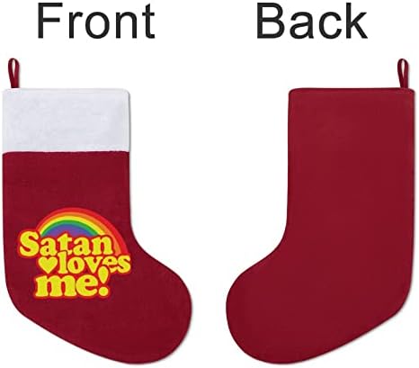 Сатана Ме обича Персонализирани Коледни Чорапи, Коледни Камина Семейни Вечерни Висящи Украшения