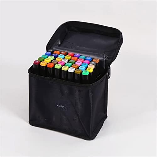 Комплект дръжки с двойна глава WALNUTA 40/48 цветове, Маркери на базата на маркери химикалки за рисуване на манга, Ученически пособия за бродерия (Цвят: черен размер: 40 цв?