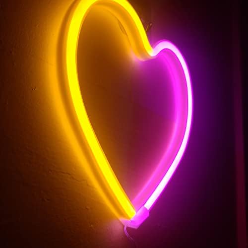 ZXNEHG Neon Light Heart Led Неонови Надписи за декора на стените Спални, Захранва от USB Неонова лампа, Подарък