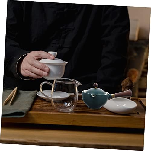 Veemoon 1 бр. Чайник за варене на чай, Диспенсер за Пътуване, Японски Чай Комплект за Домашно Диспенсер за Варене на чай Чайник за заваряване, Керамика, Зелена Керамични