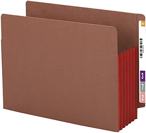Smead 73696 5 джобове за файлове Exp с размер 1/4 инча, директен раздел с букви в червен цвят, 10 бр / кутия