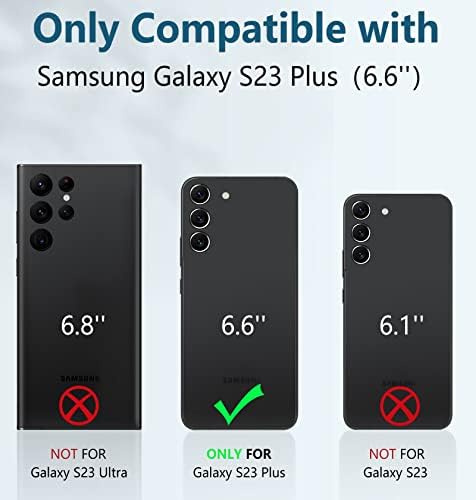Калъф FNTCASE за Samsung-Galaxy S23 + Plus: Двуслойни Защитен канава калъф и здрав корпус от TPU със стойка | Защита от