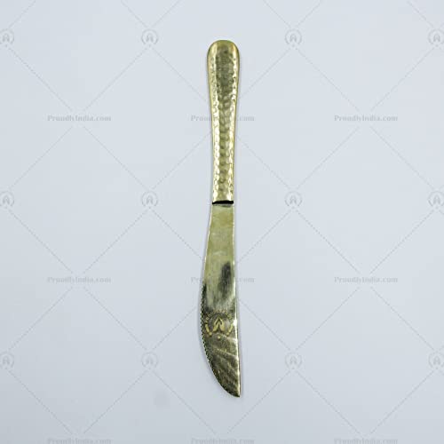 Нож с месингова дръжка със златен кованым покритие, месинг нож за дома и ресторанти, комплект от 4 ножа за сирене