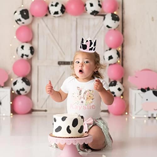 Шапка с Корона на рождения Ден на Крави, за Малко момиче - Короната на 1-ви Рожден Ден на ферма, Аксесоари