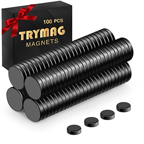 TRYMAG 340 бр. Малки Магнити за Хладилник 4x1 мм Комплект от 100 бр. Малки Черни Магнити за Хладилник 4x1 мм