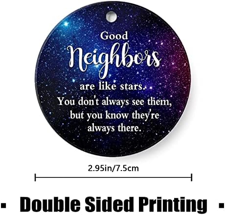 Коледен Орнамент ГУЛАУДЖИ 2022-Подарък на съседа, Добри съседи са Като Звездите, Те са винаги близо До Коледа 3-Инчов Кръгли