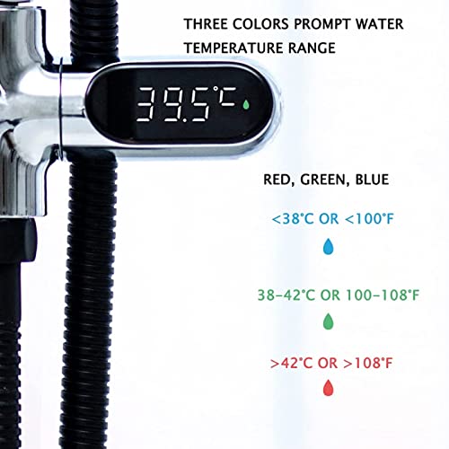 Термометър за душ, Наблюдение на температурата на водата, led дисплей с възможност за завъртане на 360 °, обхват