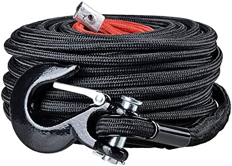 AMOPACORP 3/8 инча x 85 метра на Синтетичен Въже на Лебедка Линеен кабел За защита от Прегряване и Ковано желязо