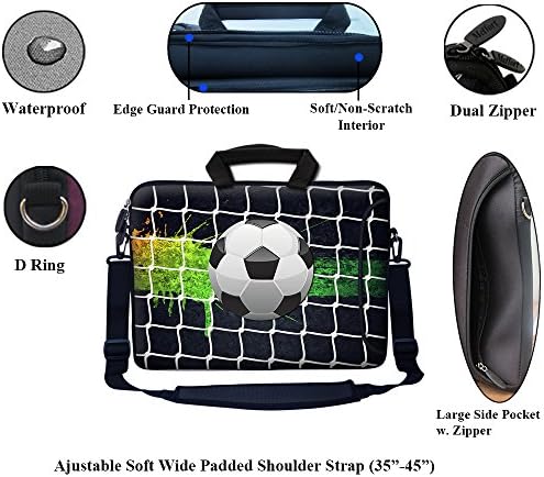 Meffort Inc 15 15,6-инчов неопреновая чанта за лаптоп с допълнително странично джоб, мека дръжка за носене и сменяем пагон за