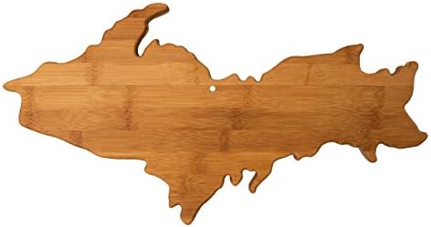 Сервировочно-дъска за Рязане под формата на напълно Бамбуково Горния Полуостров, Мичиган, Естествен Бамбук