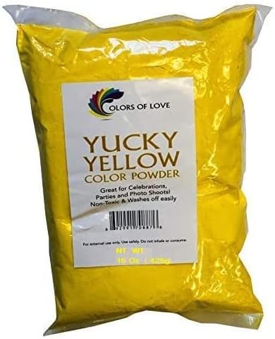 Жълт прах Colors of Love -Пакетче, на 15 унция - идеален за Бомбочек за Бани, Младежки Групови войни Цветове, дейности