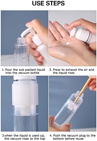 Вакуум Помпа Натиснете Празна Бутилка Прозрачни Контейнери Без BPA Пътен Размер на Опаковка за Козметика, Лосиони и Кремове за Устни на Прах