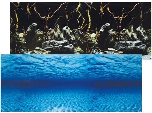 Двустранен фон за аквариум с морска гледка - 24 инча. Високо - (Продава се пеша)