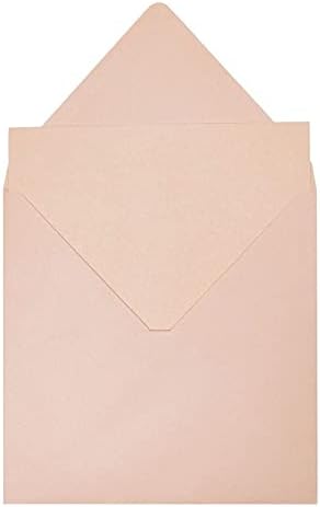 Празни плоски картички и пликове за водене на бележки (5,5 х 5,5 инча, розов руж, 24 опаковки)