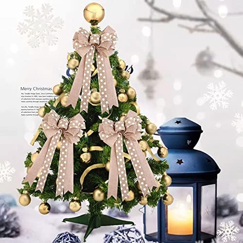 Коледно Дърво Топ Украшение, Висулка Голям Лък Коледно Дърво Висулка Плат Лента Великденски Декорации Нова