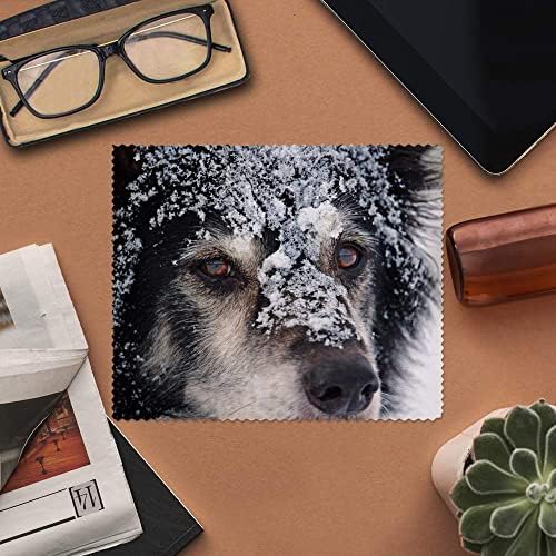 Azeeda 2 x Кърпички за почистване на лещи и очила от микрофибър Снежна куче (LC00006385)