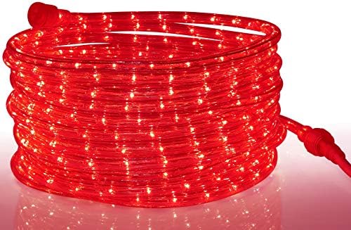 Led веревочная лампа Tupkee червен цвят - за вътрешна и външна употреба, 24 фута (7,3 м) - Диаметър 10 мм - 144