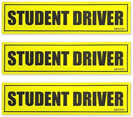 Комплект от 3 Магнити за водача Студенти - Отразяваща Знак на Водача-Студент за кола, Магнит за водача на Автомобила, Стикер