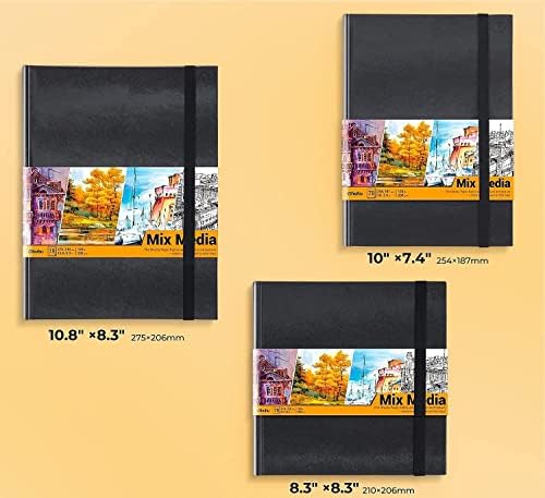 На върха на четката за маркери Оттенък на кожата Ohuhu + Тетрадка за смесване на материали, албуми за рисуване в смесена техника Ohuhu 8,3 × 8,3 инча