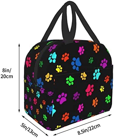 CUAMZST Многоцветен Изолирано Чанта за Обяд с Собачьими Крака за Жени, за многократна употреба Обяд-Бокс