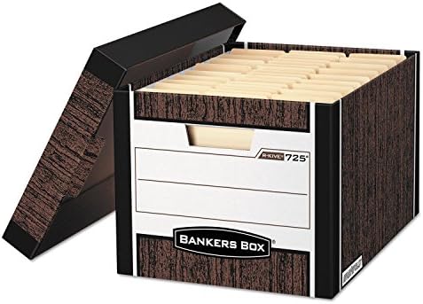 Кутия за съхранение на Bankers Box 000725 R-Kive С капак, За писма / или Юридически лица, Под едно дърво,