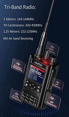 Radtel RT-490 GPS Bluetooth App Програмиране Трехдиапазонного радио 144-148 / 420-450 Mhz Джобно Двустранно радио на Далечни разстояния с прием в етерното диапазон VOX/FM-радио