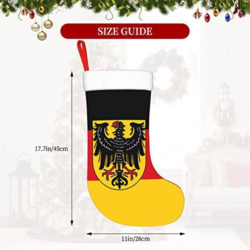 QG ZZX Коледни Чорапи с Бяла Супер Меки Плюшени Белезници, Коледни Чорапи с Флага на Германия, Коледна Украса, на Отглеждане