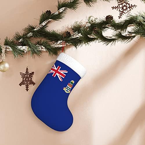 QG ZZX Коледни Чорапи с Бяла супер Меки Плюшени белезници Флаг Каймановите острови, Коледни Чорапи, Коледни