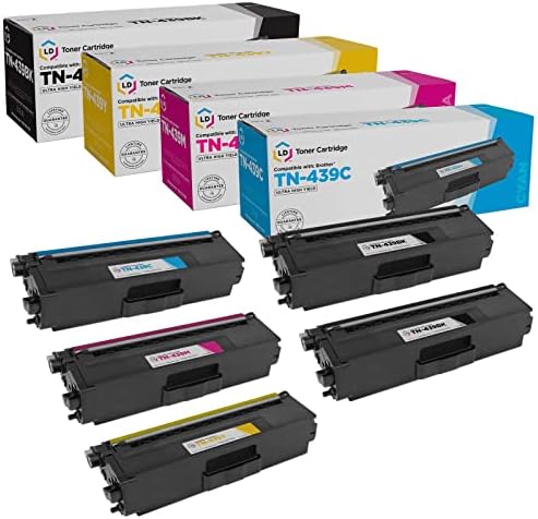 Съвместим с LD Products тонер касета за смяна на Brother TN439 Ultra High Yield (2 черни, 1 син, 1 червена, 1 жълта,