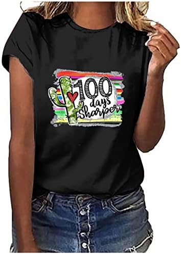 Тениски с къс ръкав, Дамски Блузи С Забавен Писмото Принтом За момичета, Излизащи На Улицата, Свободни Ежедневни
