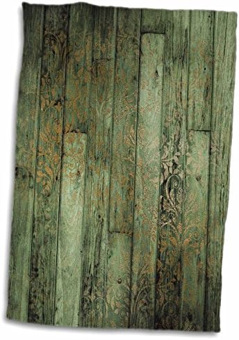 3дРоза Красив дамаск Гранжевого цвят от изкуствено злато светло Зелено дърво с изкуствен принтом - Кърпи (twl-283360-3)
