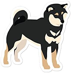 Черно-Кафява Vinyl Стикер за един собственик на куче от породата Shiba-Ин