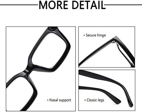 LJCZKA Модни Сини Светозащитные Очила Дамски Класически Квадратни Очила с Дебела Рамка за Мъже
