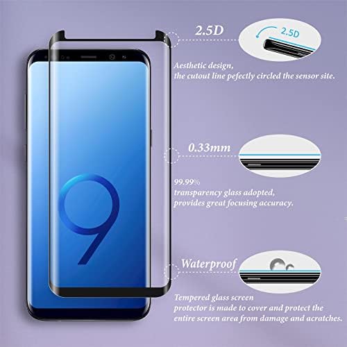 Защитно фолио за екрана Questple Galaxy S9, 2 опаковки Небьющейся филм от Закалено Стъкло Премиум-клас за Samsung
