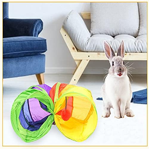 Рай за зайци, Тунели и тръба за зайци, 3 опаковки Билкови топки - Складное Убежище За малки животни, Играчки-Тунели