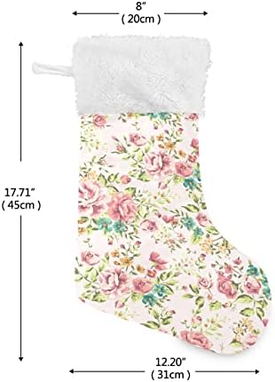 Коледни Чорапи ALAZA с Винтажным Цветя Модел, Класически Персонални Декорации за Отглеждане в Голям Размер за Семейни
