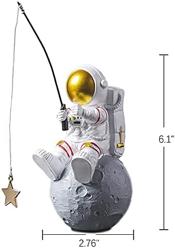 Статуетка на Астронавти, Статуетка Астронавти, Рыбачащего със Звезда, Скулптура и за вашия десктоп декор, Десктоп Украса