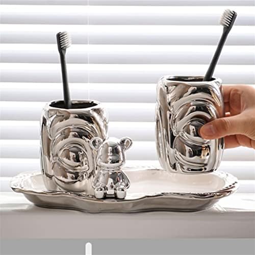 SSLFQND Чаша за Феята на Съдове с Чаша Вода За Уста Домакински Комплект от две Чаши За миене на Зъбите Керамична
