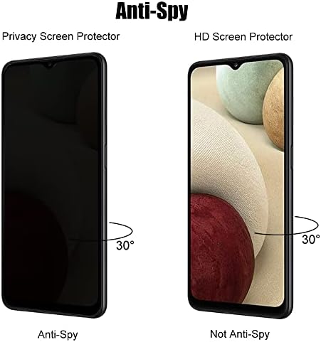 UZWZW (3 + 3) За Samsung Galaxy A02s (3 опаковки) Защитен слой от закалено стъкло за защита на екрана от шпионски
