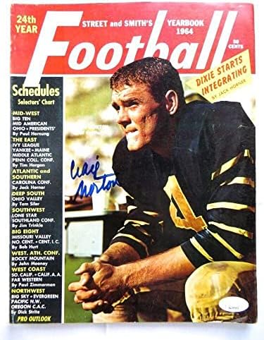 Крейг Мортън Подписа Списание Street & Smith с Автограф от 1964 CAL JSA AG39553 - Списания NFL с автограф