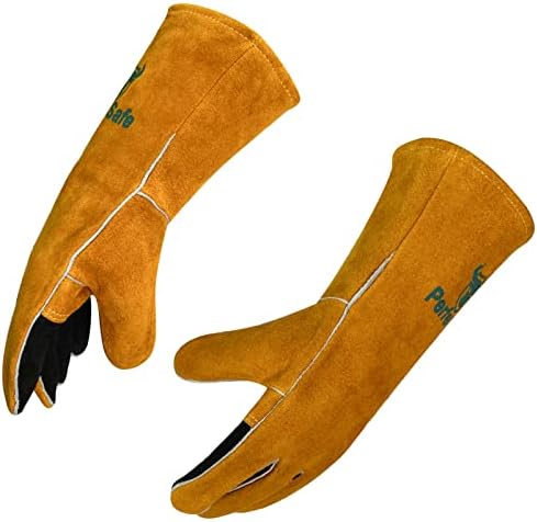 Ръкавици за Заваряване PerfeSafe от Термостойкой Кожата Golves за Stick/Mig/Forge/Барбекю/Грил/Камина/печка