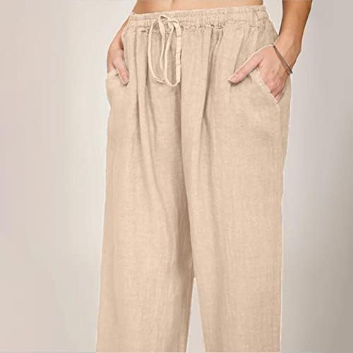 Дамски ежедневни панталони MIASHUI, дълги дамски ежедневни обикновена панталони, модел панталони от смес от памук за жените,