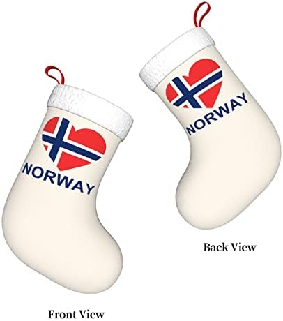 QG ZZX Любов Норвегия Коледен Отглеждане на Коледни Чорапи, Камина Окачен на Стелката 18 Инча(А) А) Празнична