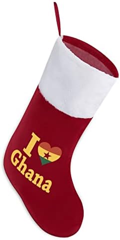 Аз Обичам Гана Персонализирани Коледни Чорапи, Коледни Камина Семейни Вечерни Висящи Украшения