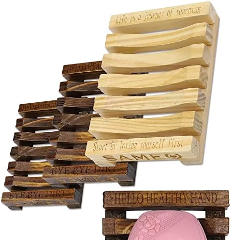 Държач за сапун ястия от дърво SAMEO (3 бр. в 1 комплект), Поставка за дървени Мыльниц, ръчно изработени Аксесоари