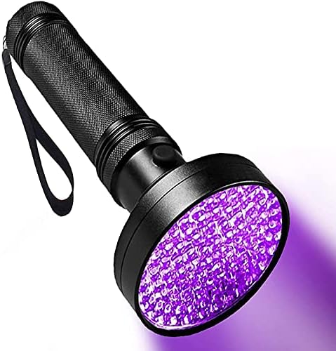 Qisebin UV Black Light Flashlight - Мощни 100 led светлини Blacklight за откриване на урина от домашни животни, петна от кучета,