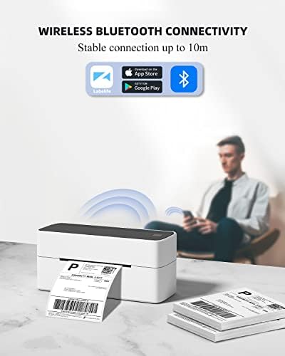 Принтер за етикети Phomemo Bluetooth с Термална Кръгла Розова Етикет - 2 инча, 750 Листа, 1 Ролка