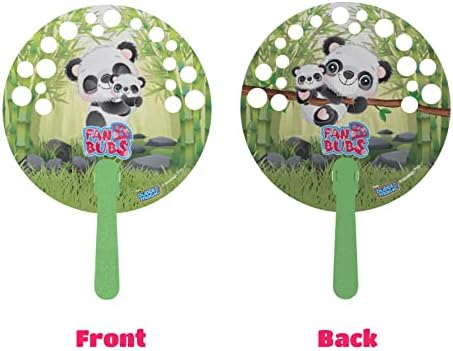 Магически Фен Bubs Panda, Решение за сапунени мехурчета, с Ръчно фенове за деца от 3-годишна възраст, Многоцветен,